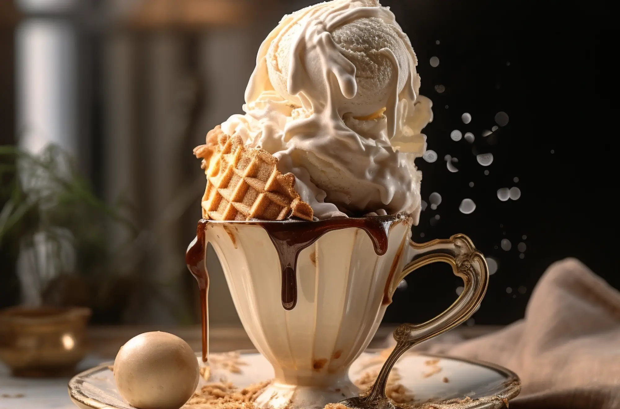 Кава глясе з яєчним жовтком і ванільним морозивом