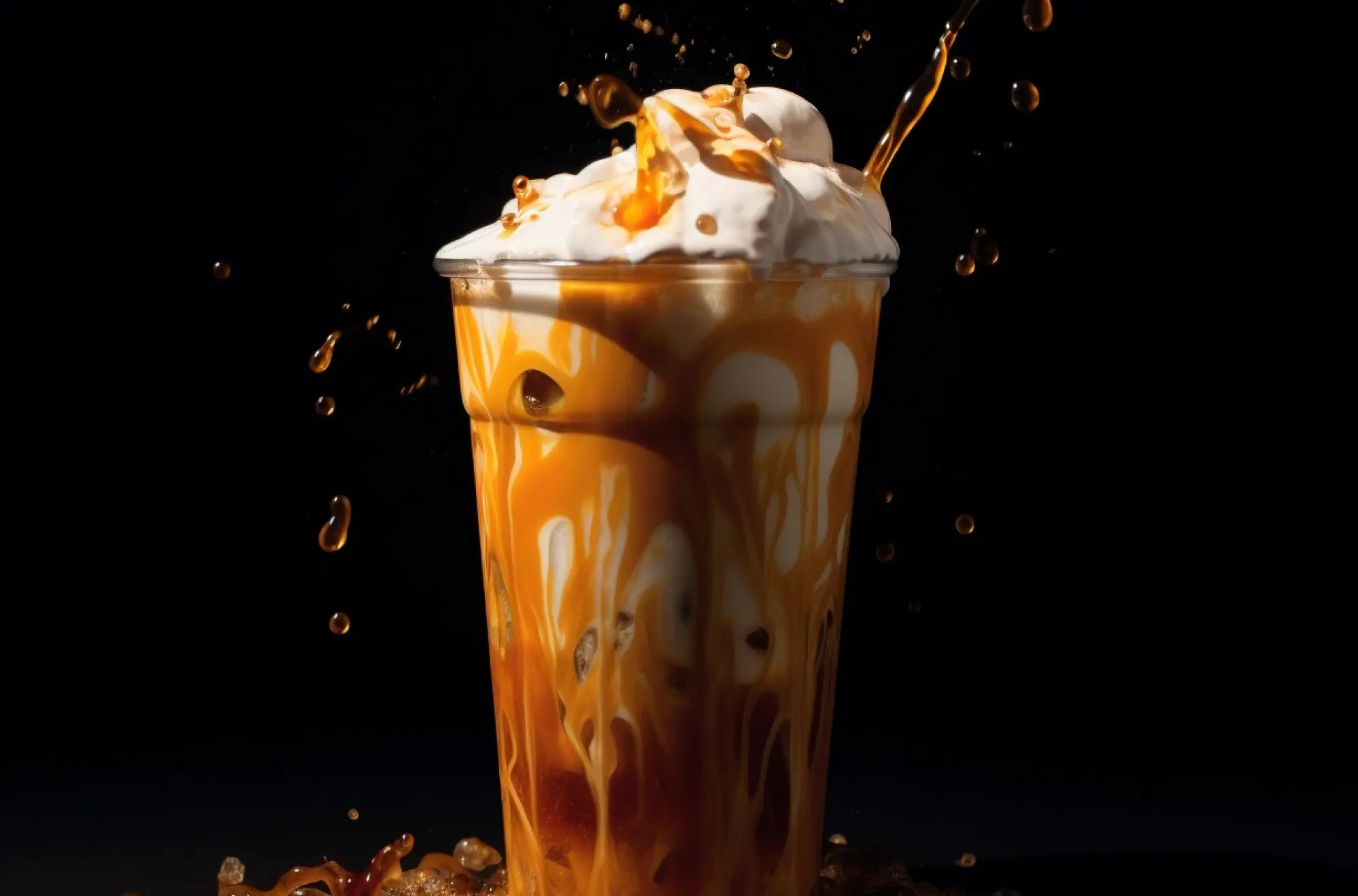 Ледяной карамельный кофе